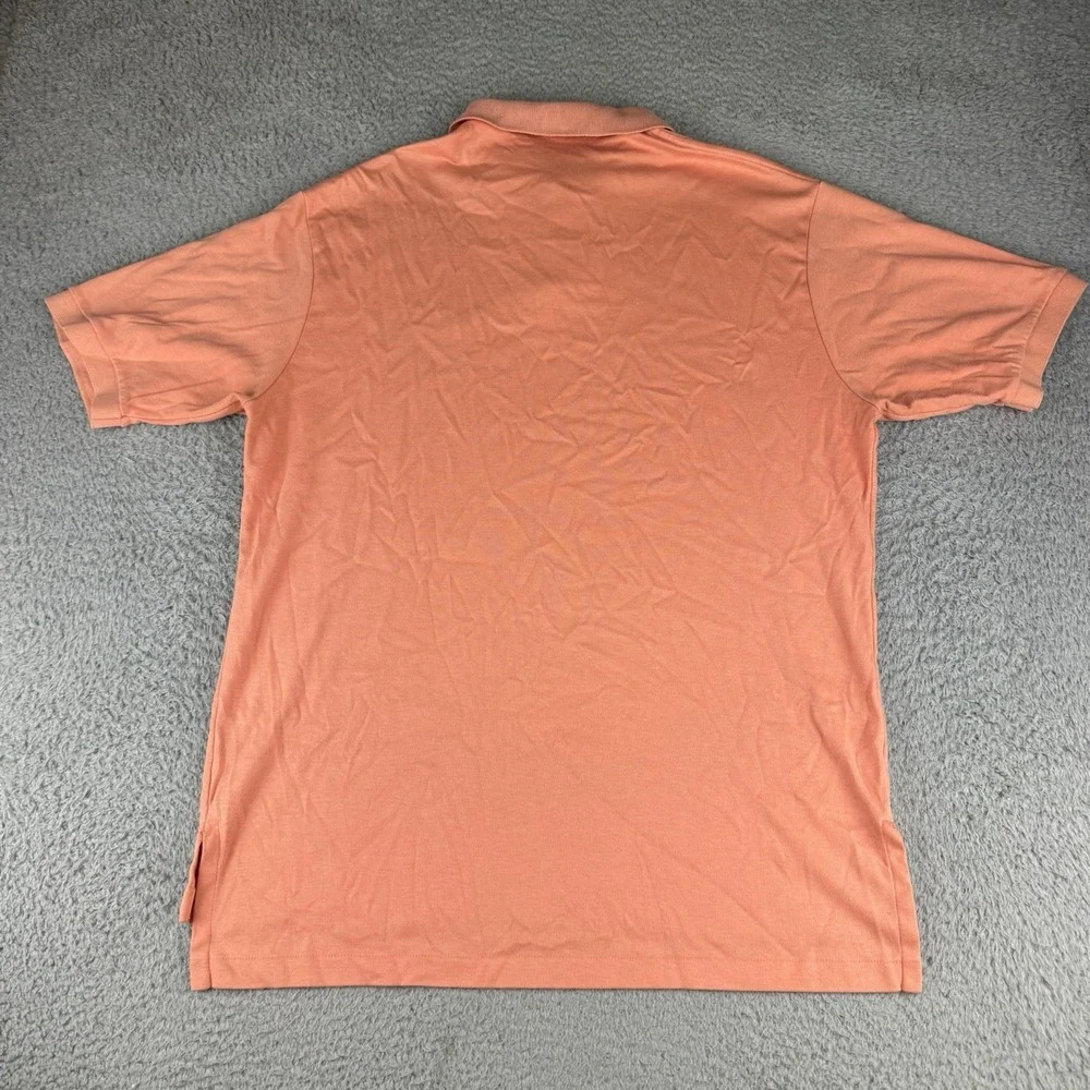 Polo Ralph Lauren Mens Cotton Pique Polo Shirt Size Large Peach Made In USA